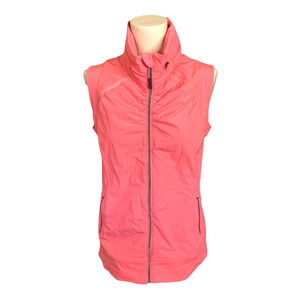 Tangerine Active Full Zip Light Coral Hoodie Vest Jacket Lightweight Size Small